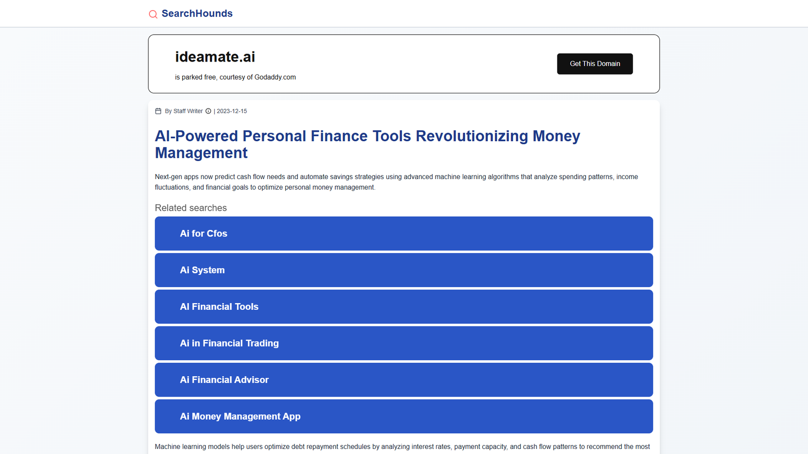 SearchHounds — интерфейс нейросети SearchHounds — интерфейс нейросети