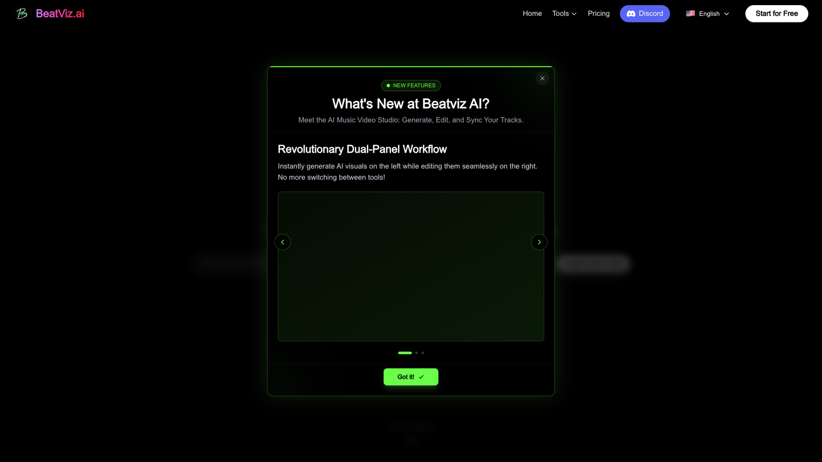 BeatViz AI — интерфейс нейросети BeatViz AI — интерфейс нейросети