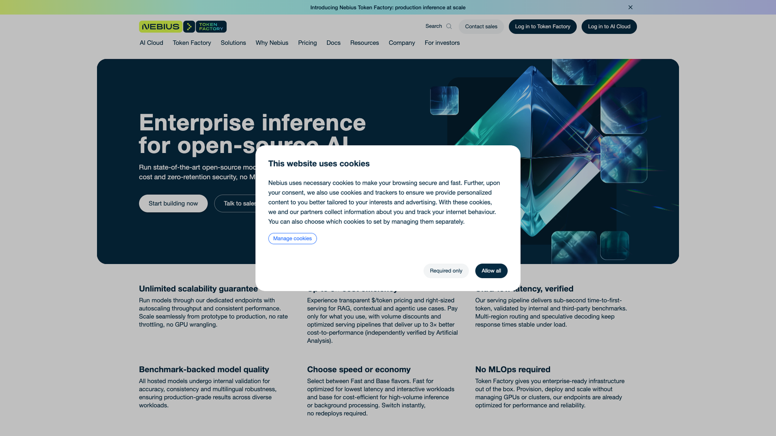 Nebius Token Factory Inference Service — интерфейс нейросети Nebius Token Factory Inference Service — интерфейс нейросети