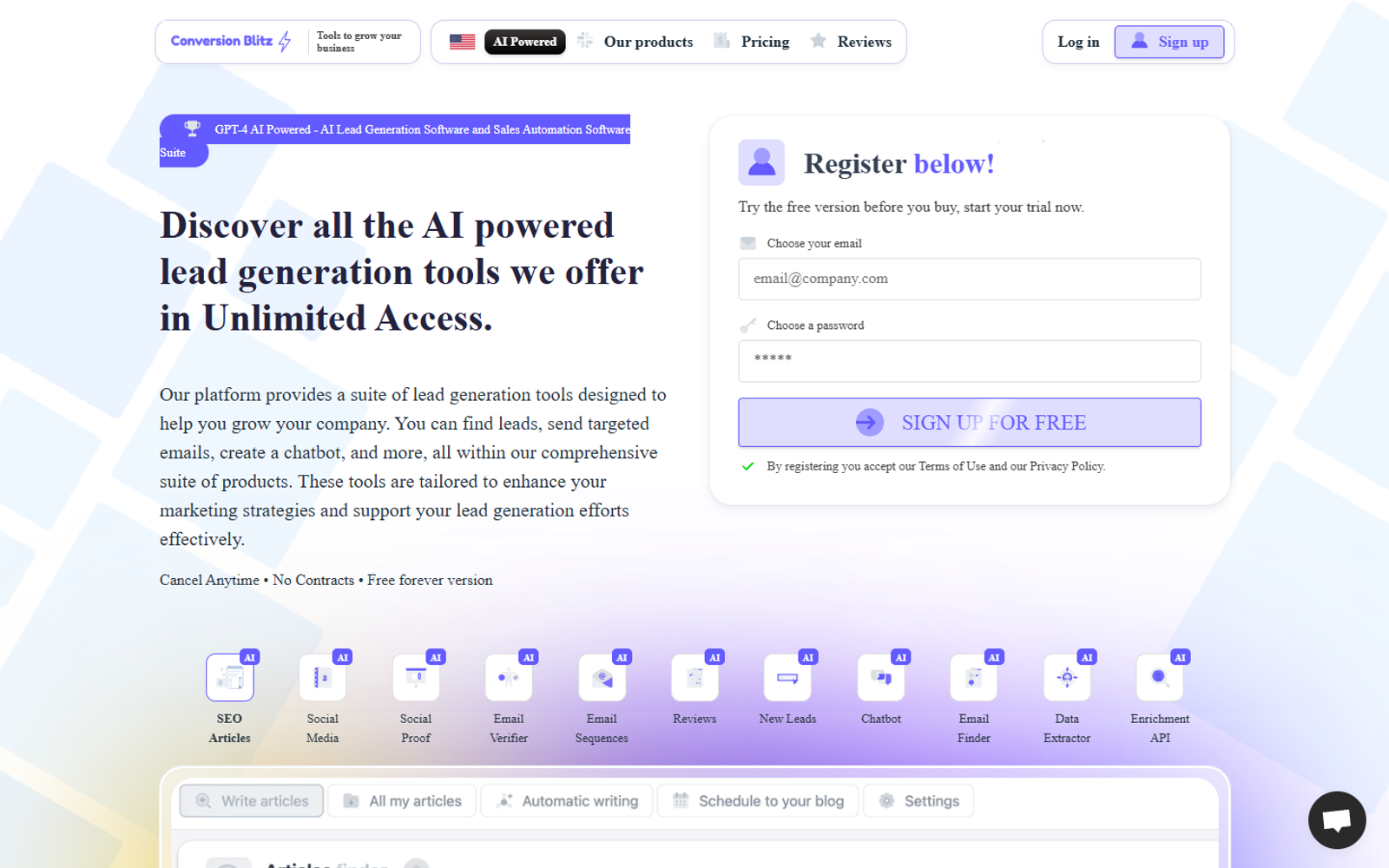 Conversion Blitz — интерфейс нейросети Conversion Blitz — интерфейс нейросети