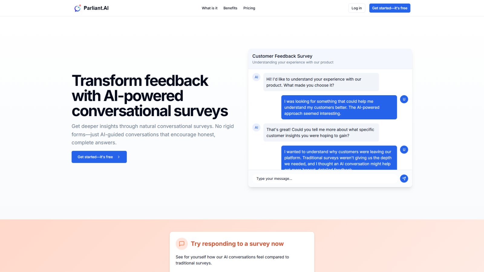 Parliant.AI нейросеть Главная страница