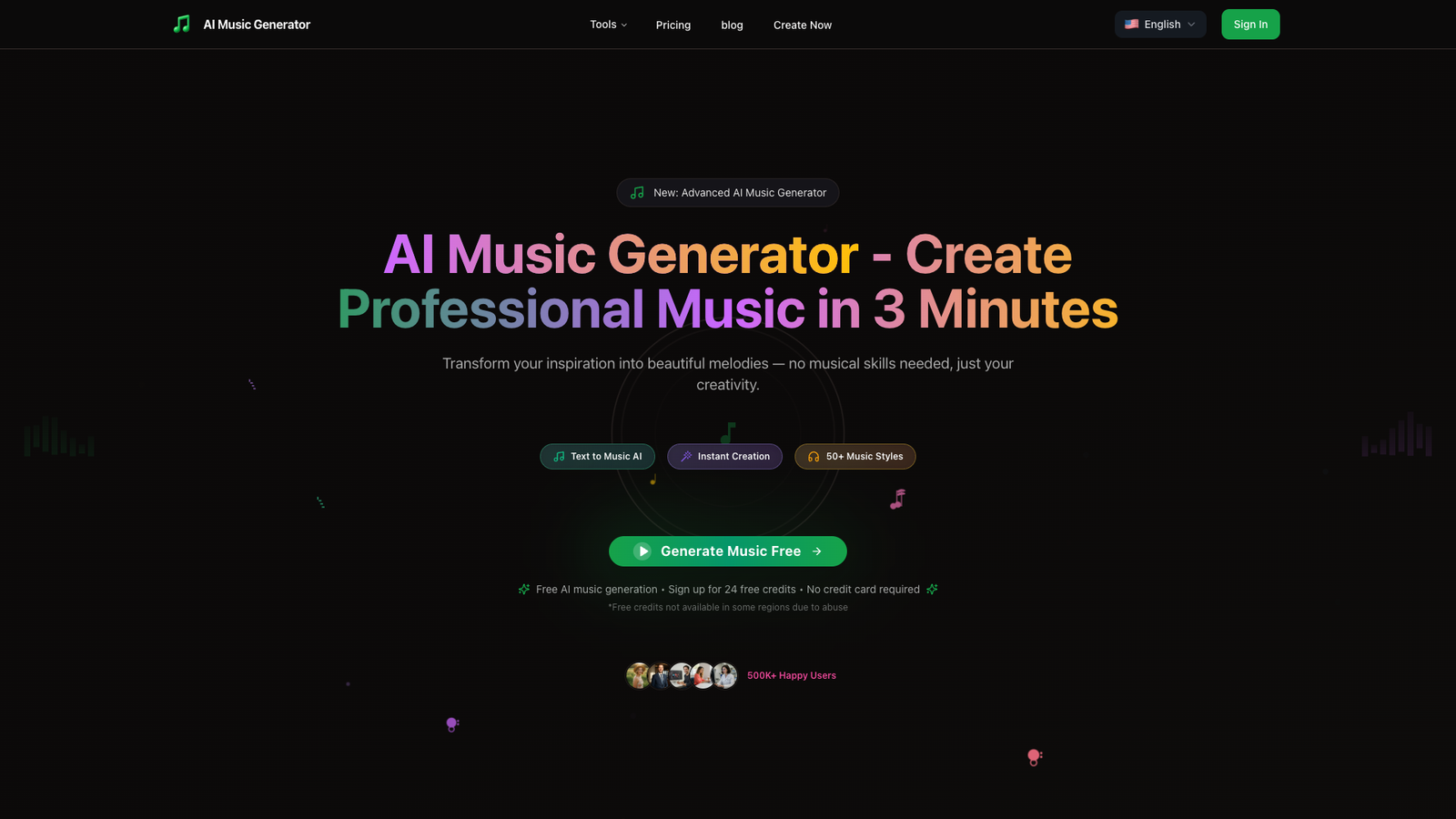 AI Music Generator — интерфейс нейросети AI Music Generator — интерфейс нейросети