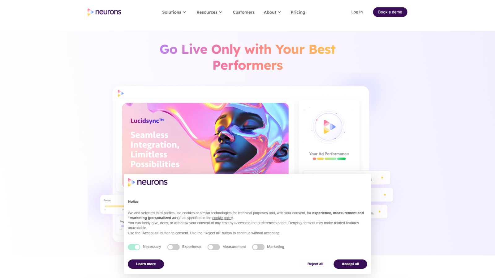 Neurons AI нейросеть Главная страница