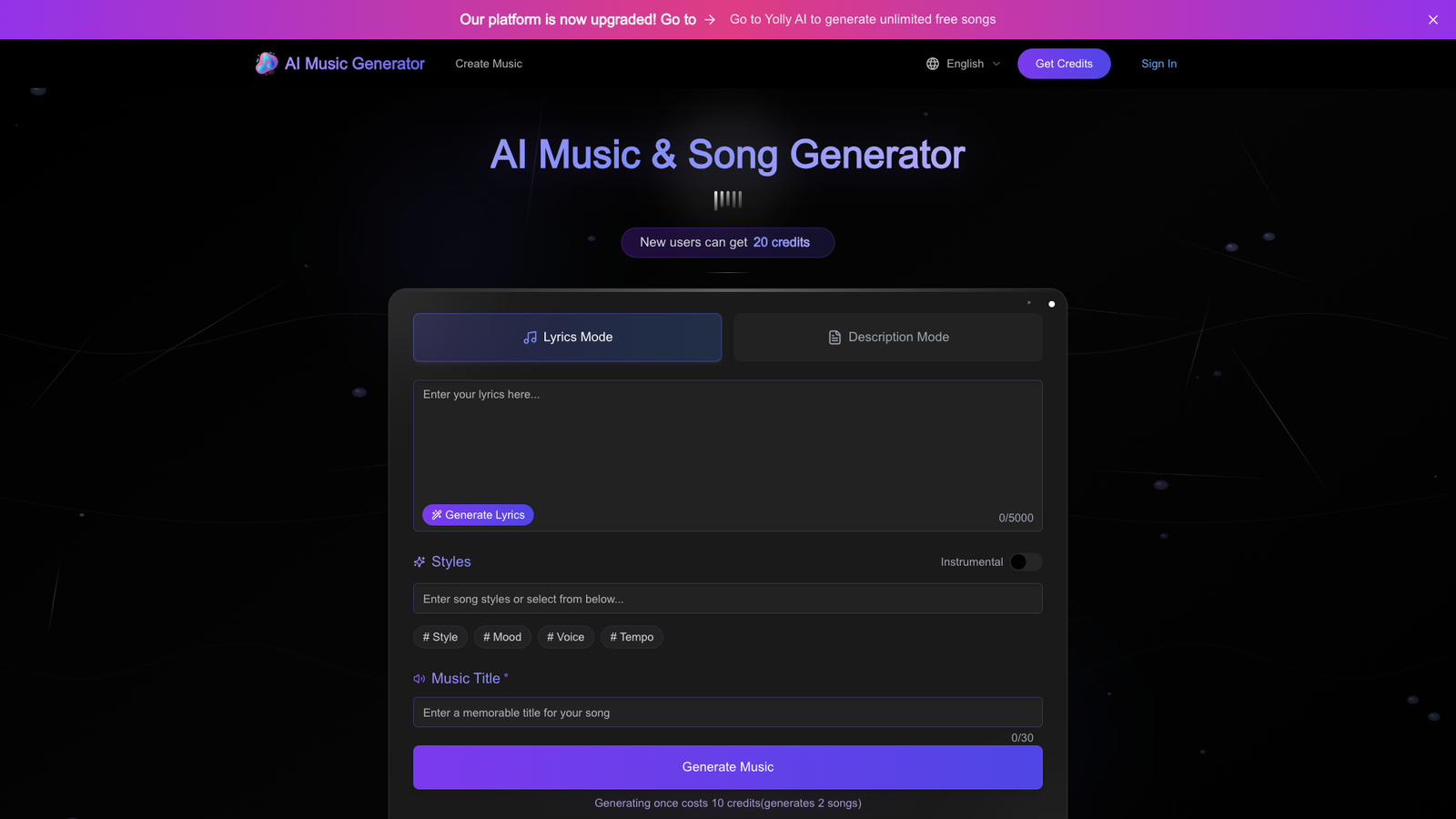 SongCreator — интерфейс нейросети SongCreator — интерфейс нейросети