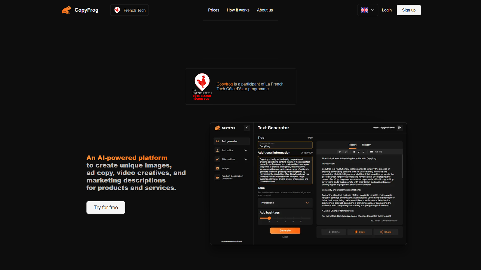 CopyFrog — интерфейс нейросети CopyFrog — интерфейс нейросети