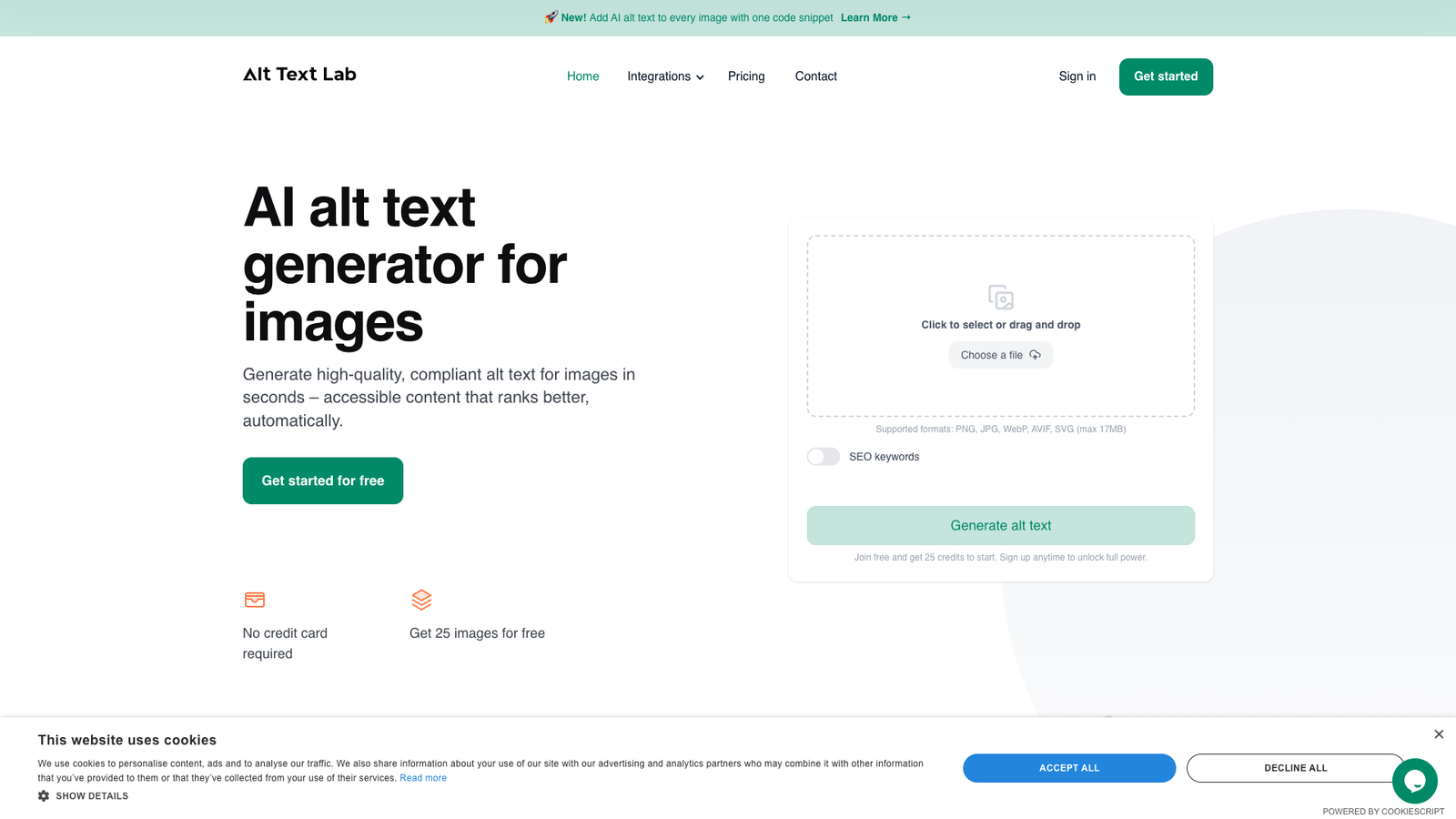AltTextLab — интерфейс нейросети