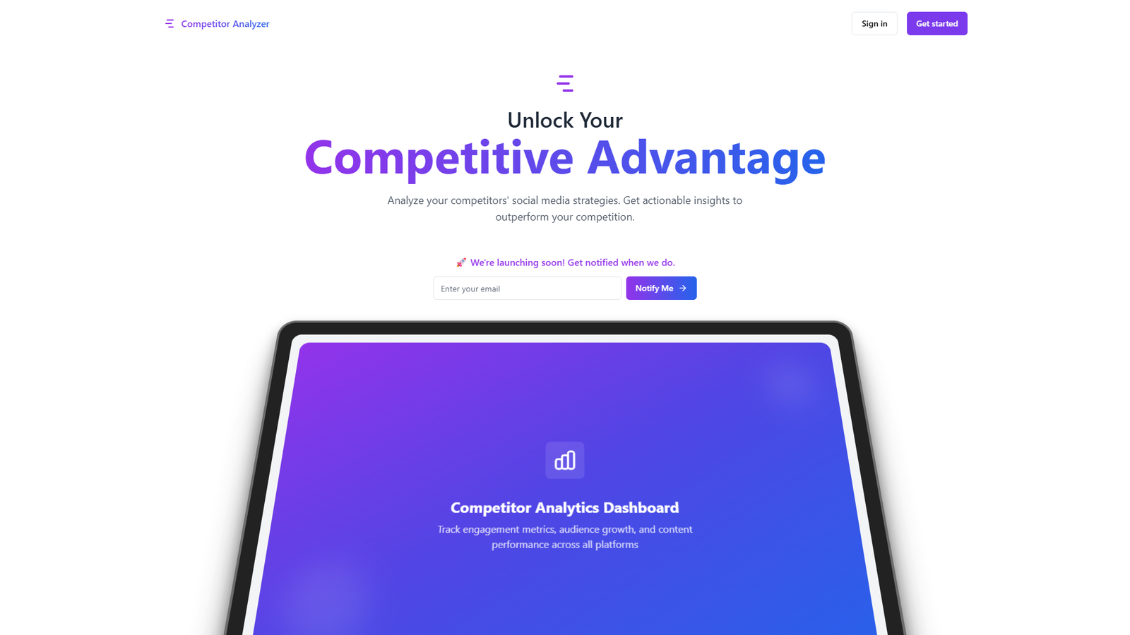 Competitor Analyzer — интерфейс нейросети Competitor Analyzer — интерфейс нейросети