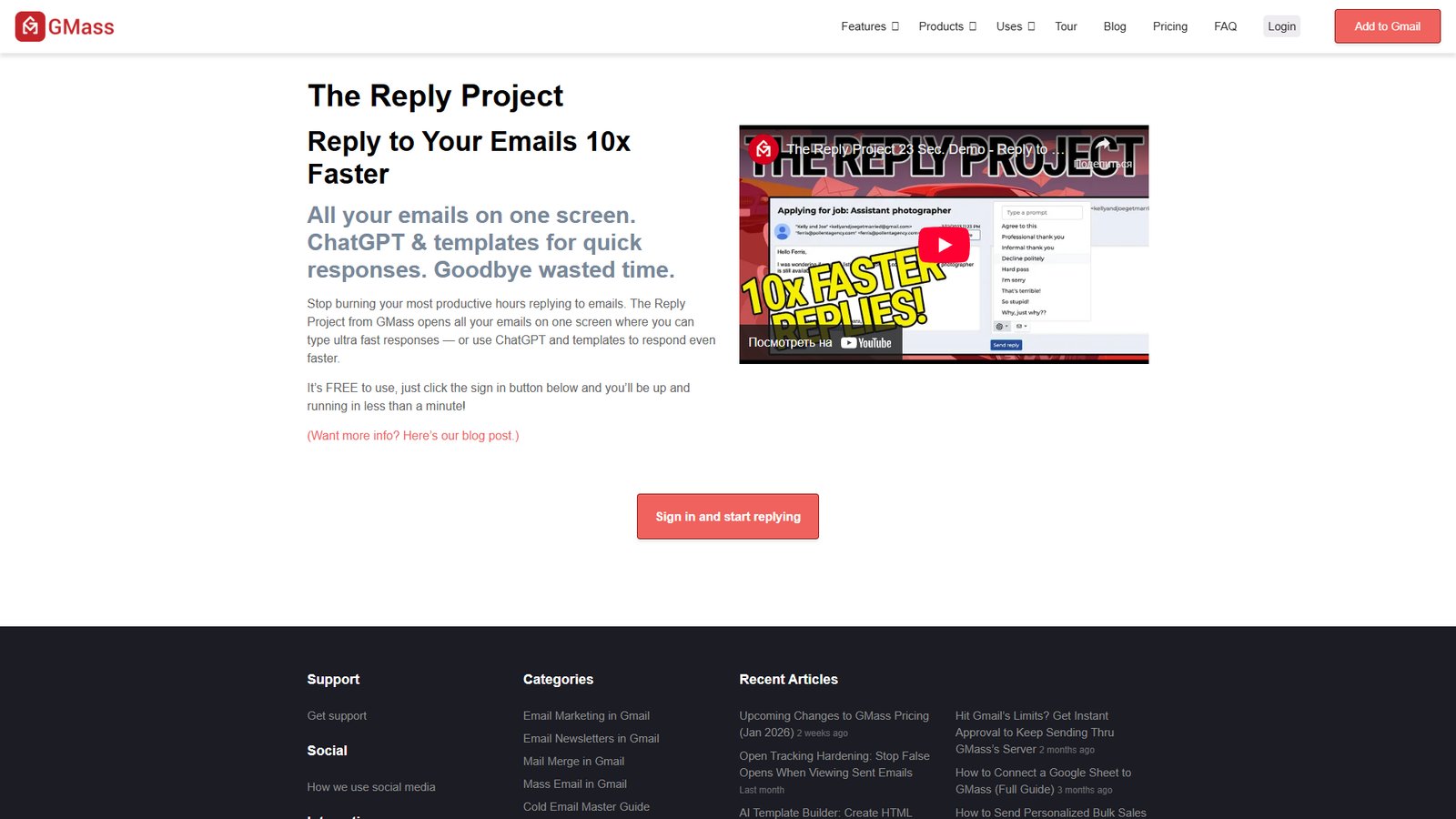 The Reply Project — интерфейс нейросети The Reply Project — интерфейс нейросети