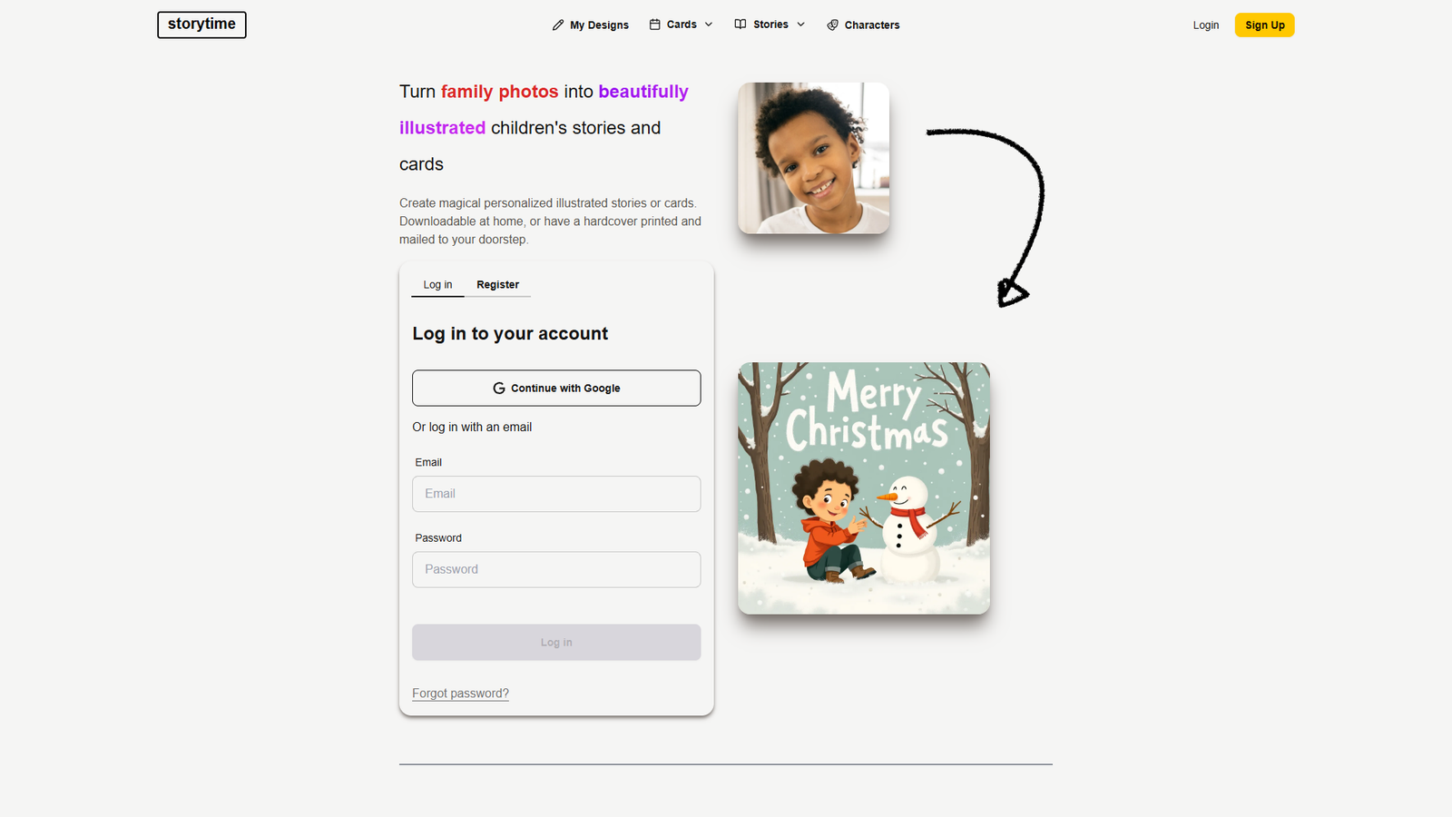 Storytime — интерфейс нейросети Storytime — интерфейс нейросети