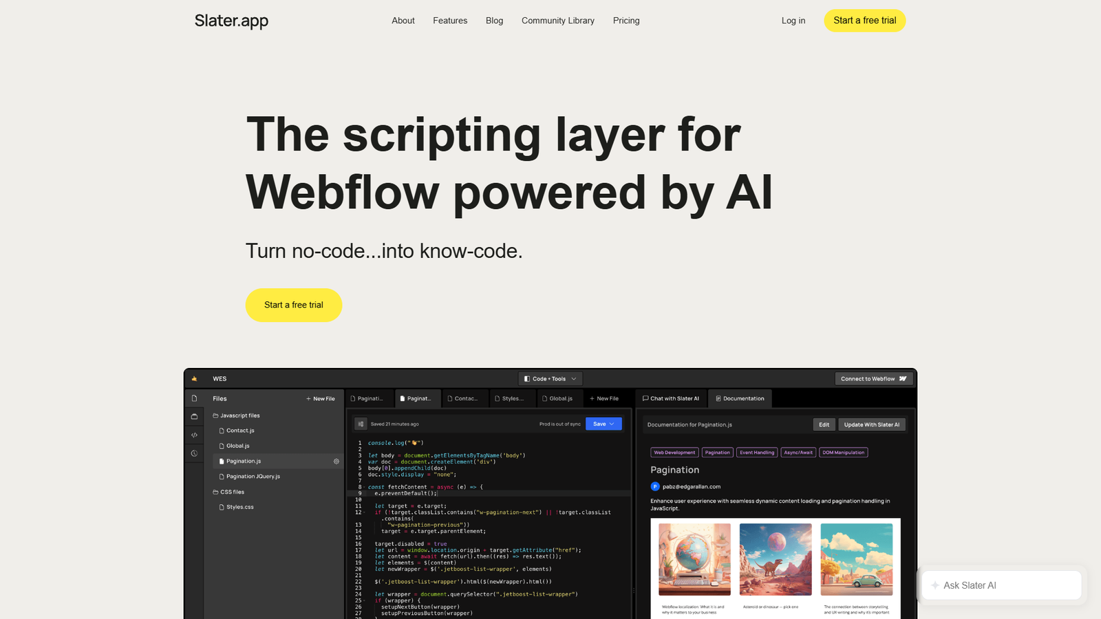 Slater — интерфейс нейросети Slater — интерфейс нейросети