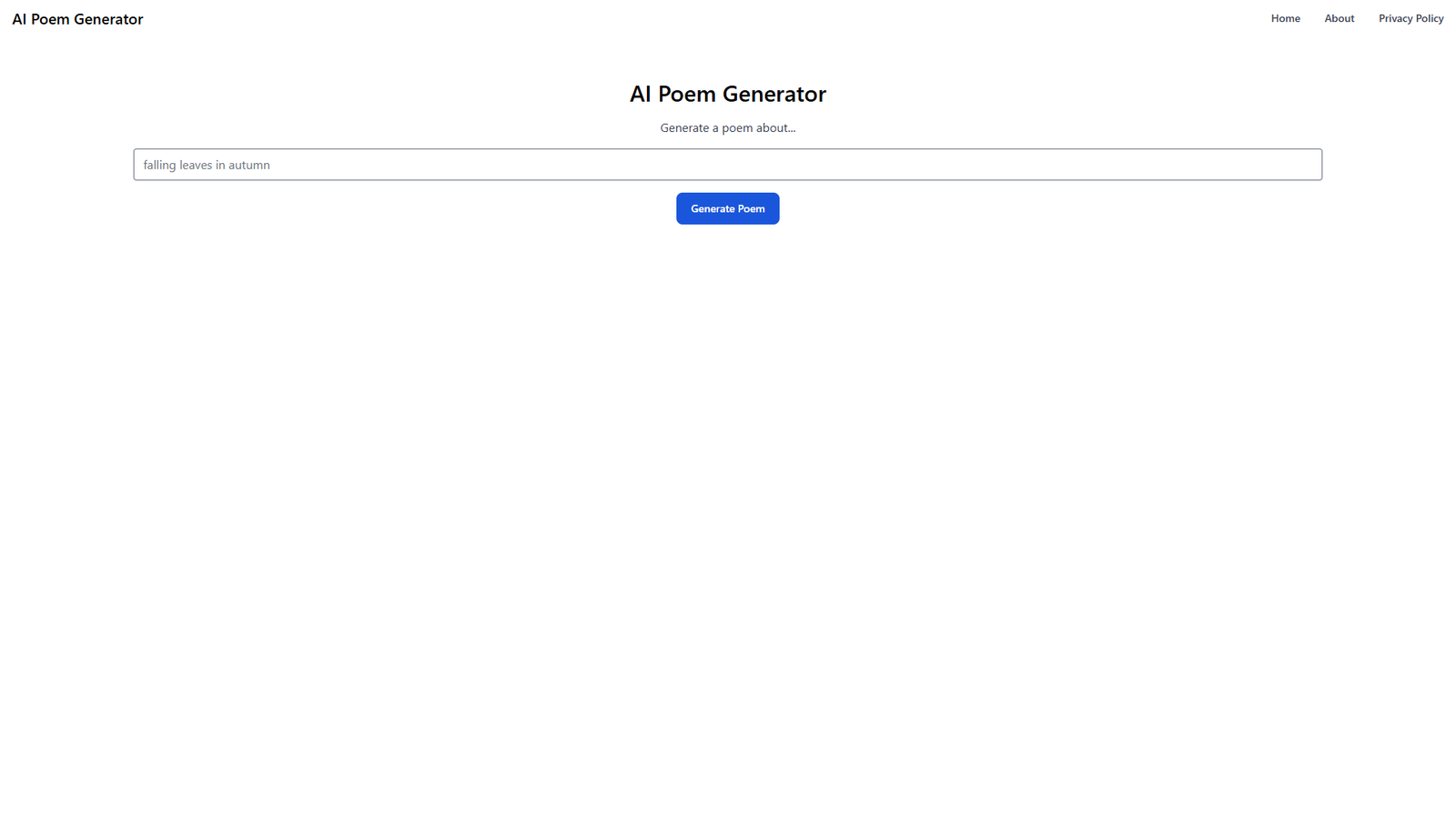 AI Poem Generator — интерфейс нейросети AI Poem Generator — интерфейс нейросети