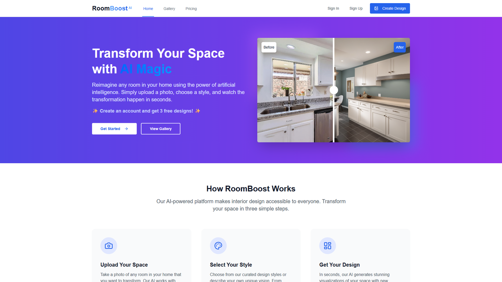 RoomBoost AI — интерфейс нейросети RoomBoost AI — интерфейс нейросети