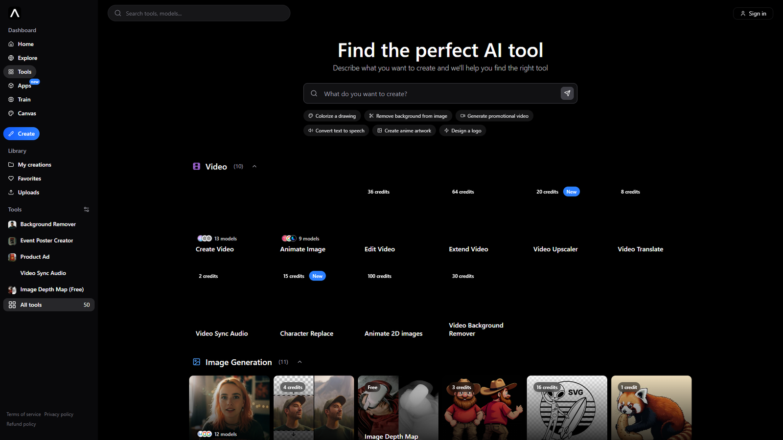 Artificial Studio Tools — интерфейс нейросети Artificial Studio Tools — интерфейс нейросети