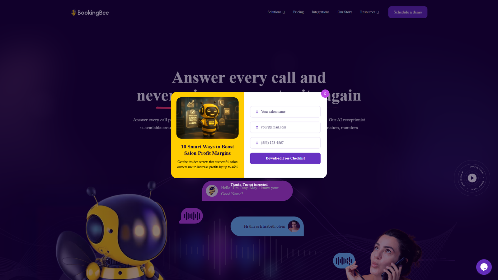 BookingBee.ai — интерфейс нейросети BookingBee.ai — интерфейс нейросети