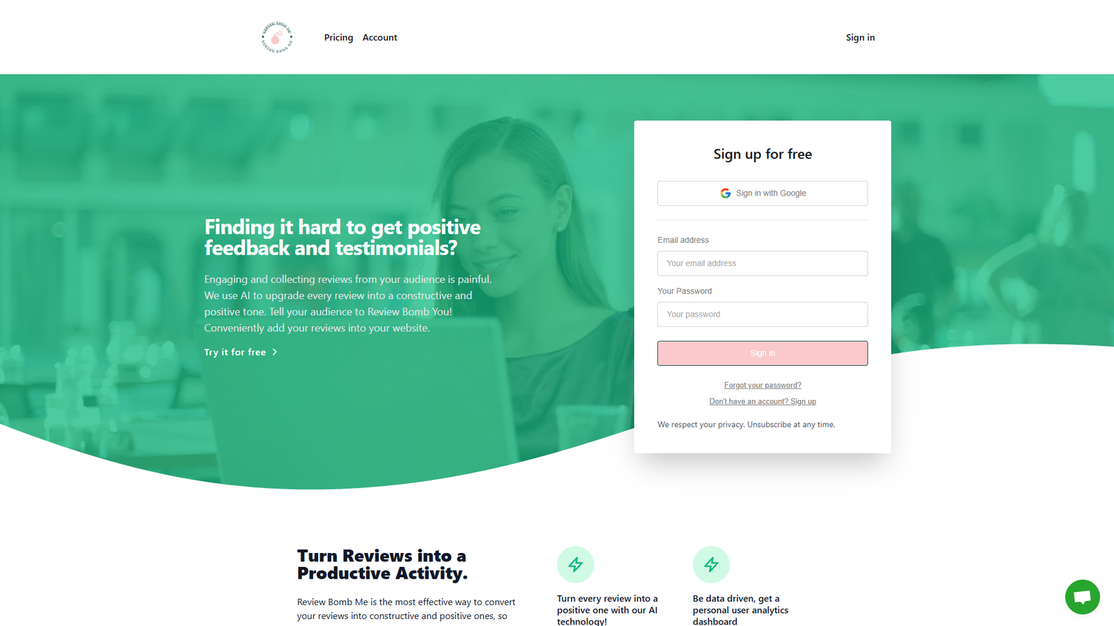 Review Bomb Me — интерфейс нейросети Review Bomb Me — интерфейс нейросети