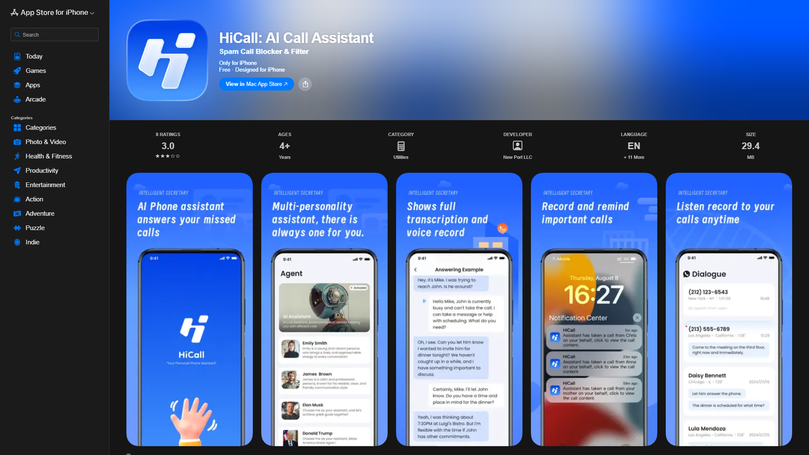 HiCall AI Call Assistant — интерфейс нейросети HiCall AI Call Assistant — интерфейс нейросети