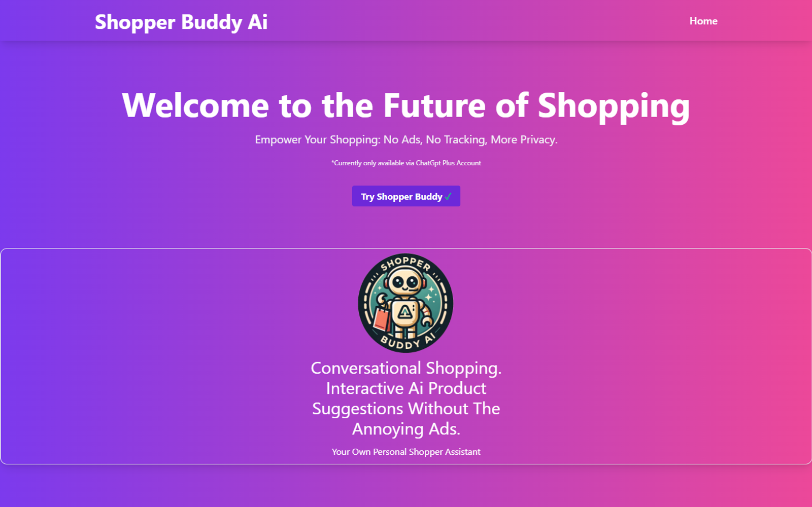 Shopper Buddy — интерфейс нейросети Shopper Buddy — интерфейс нейросети