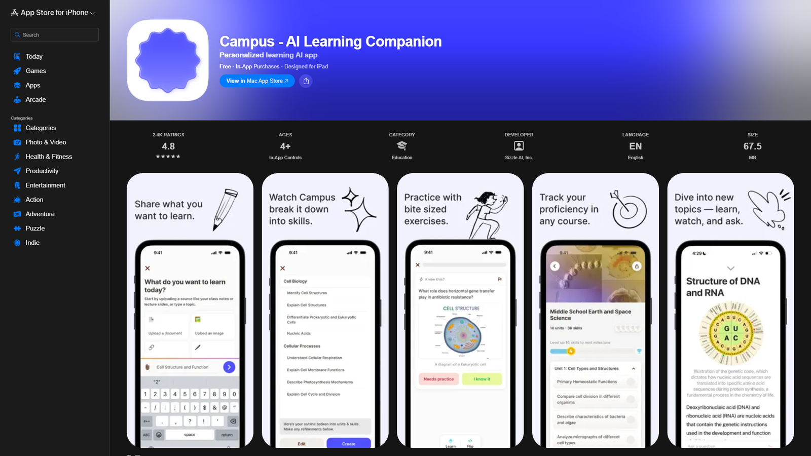 Campus — AI Learning Companion — интерфейс нейросети Campus — AI Learning Companion — интерфейс нейросети