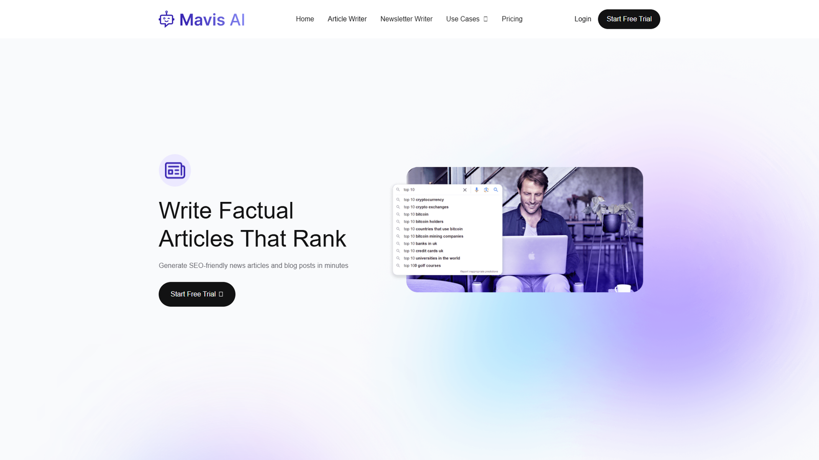 Mavis AI Factual News Article Writer — интерфейс нейросети Mavis AI Factual News Article Writer — интерфейс нейросети