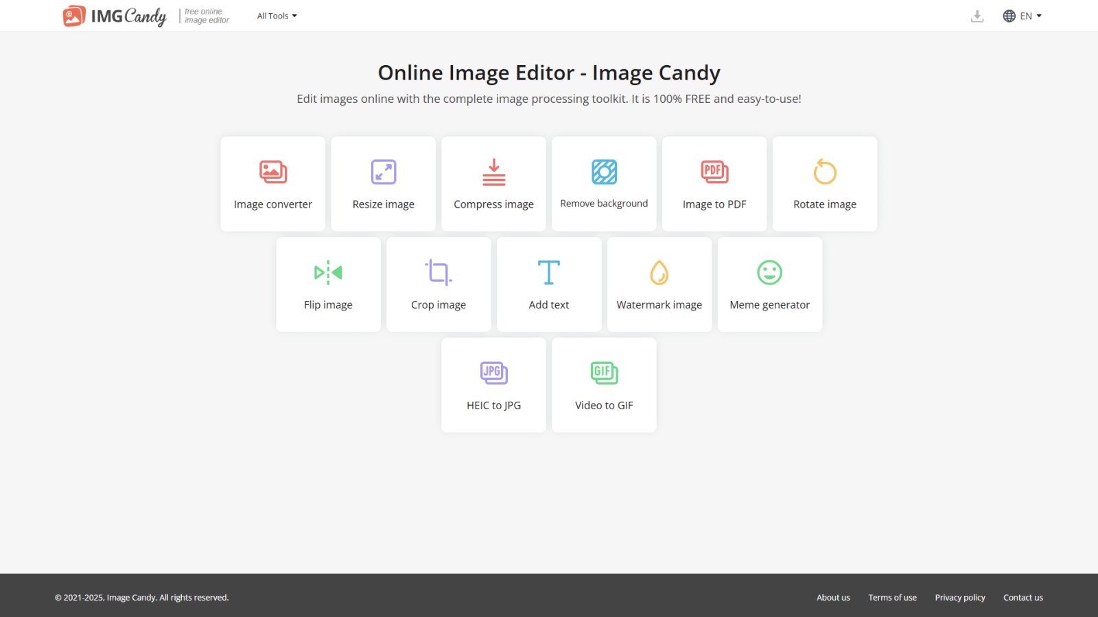 Image Candy нейросеть Главная страница