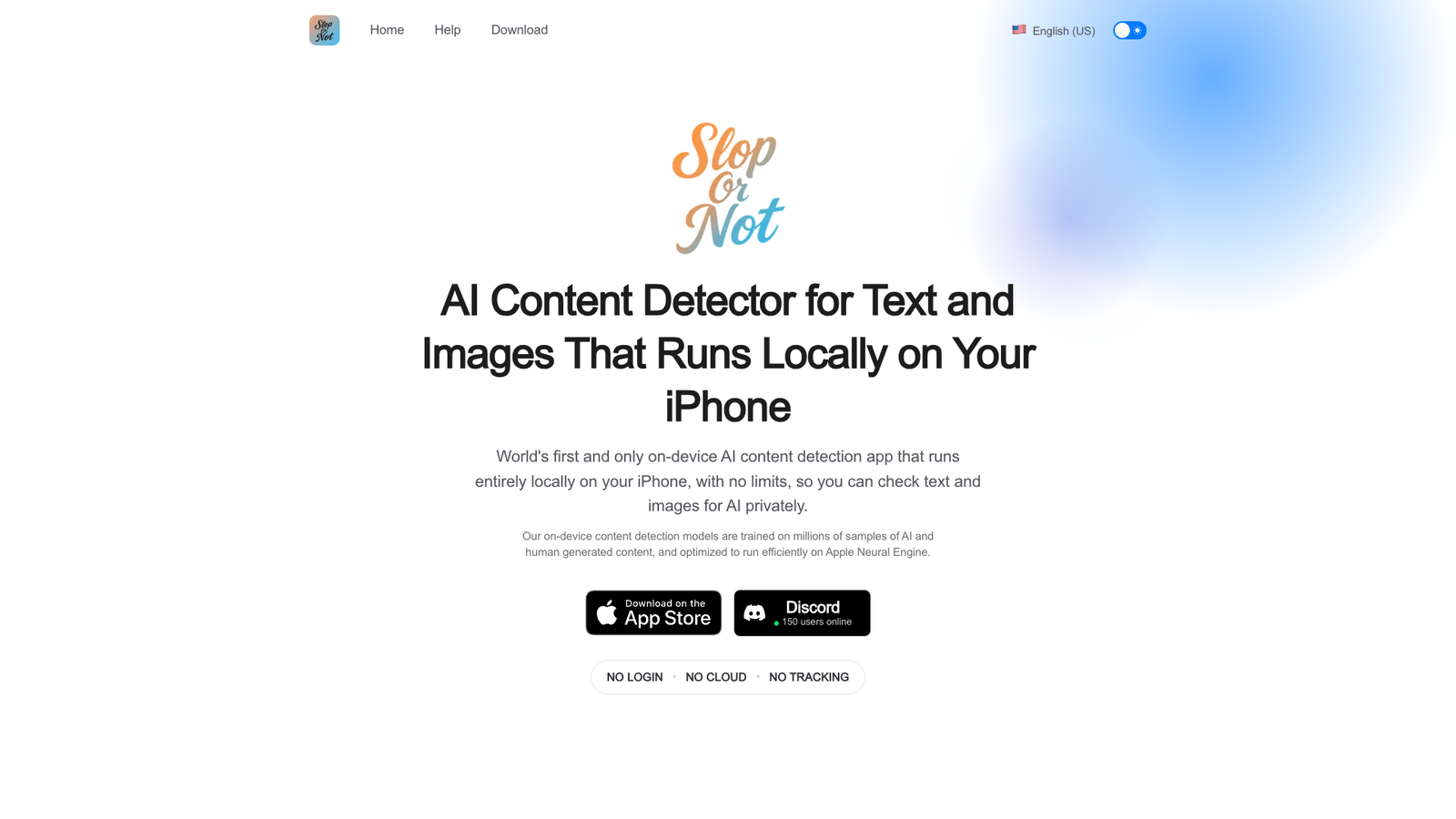 Slop or Not — интерфейс нейросети