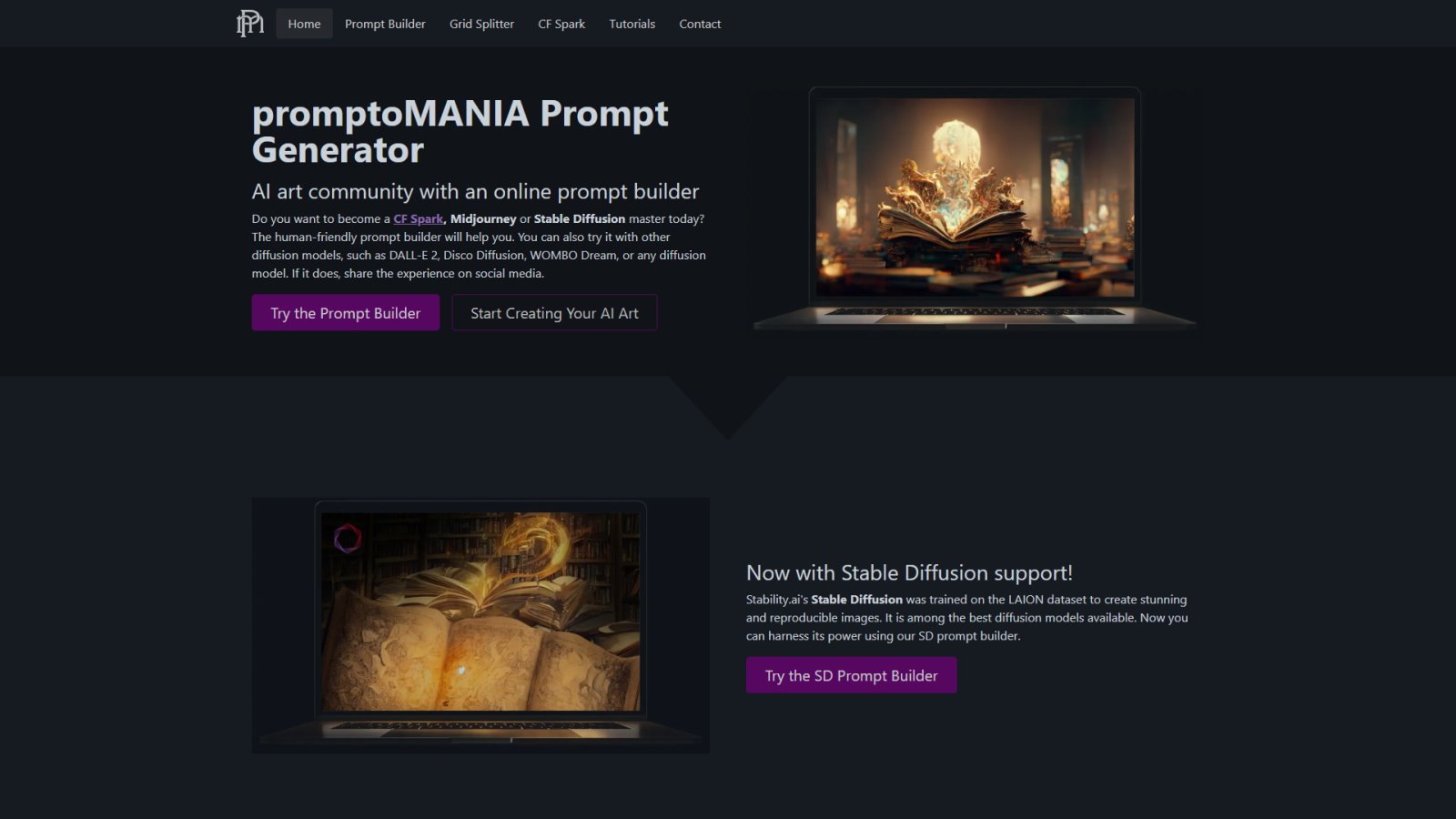 Promptomania нейросеть Главная страница