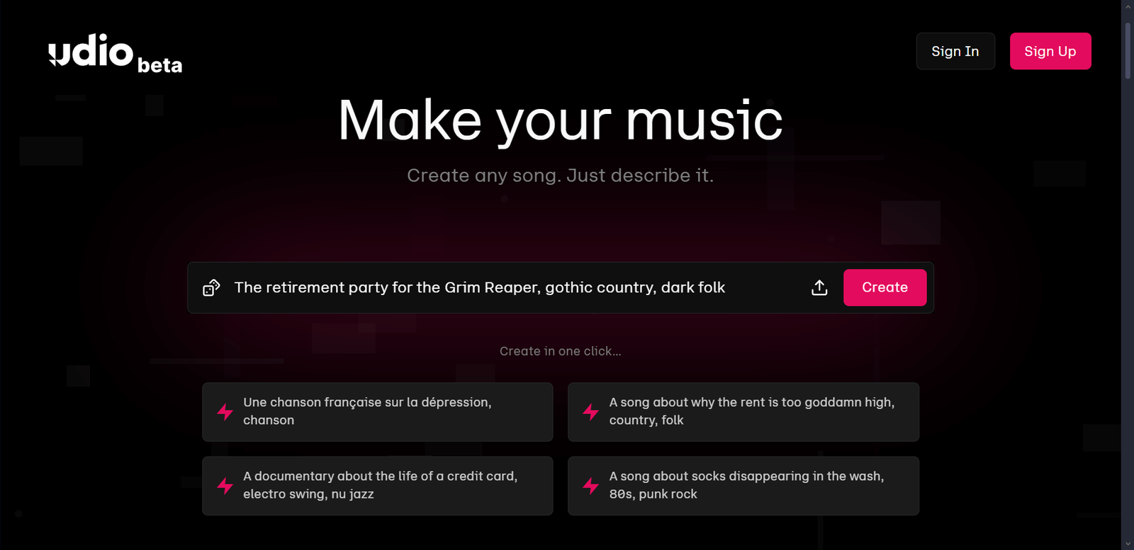 Udio Start Udio Start