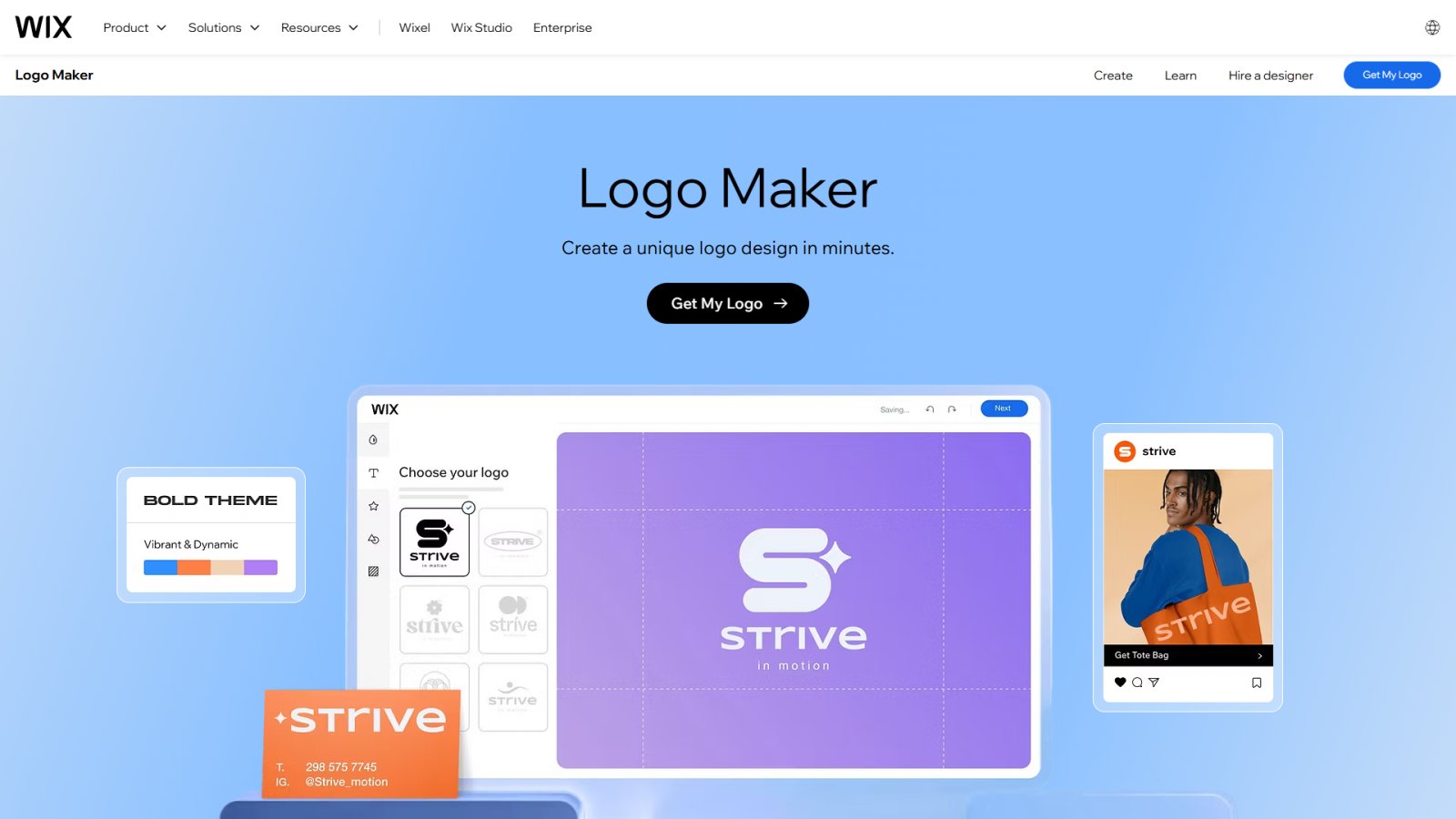 Wix Logo Maker нейросеть Главная страница