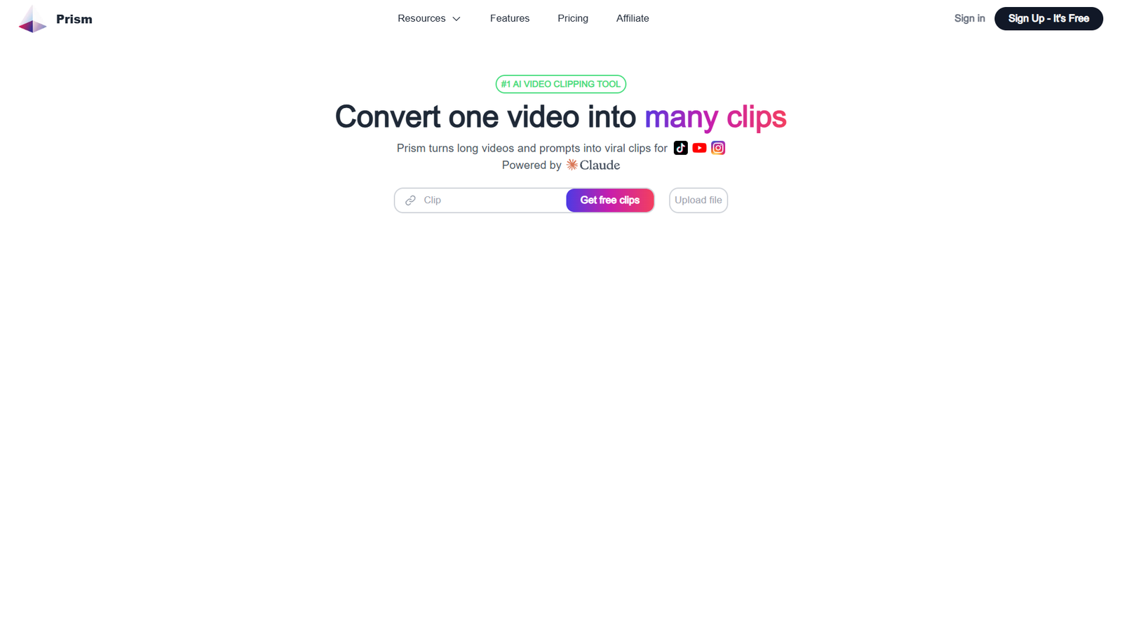 Prism Clips — интерфейс нейросети Prism Clips — интерфейс нейросети