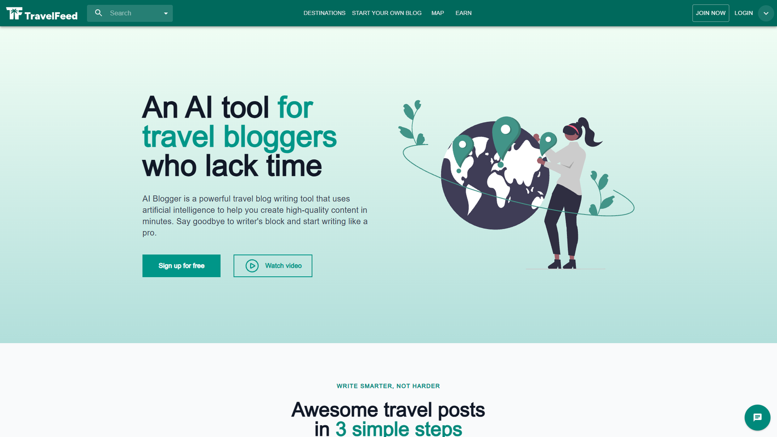 TravelFeed AI Travel Blogging Assistant — интерфейс нейросети TravelFeed AI Travel Blogging Assistant — интерфейс нейросети
