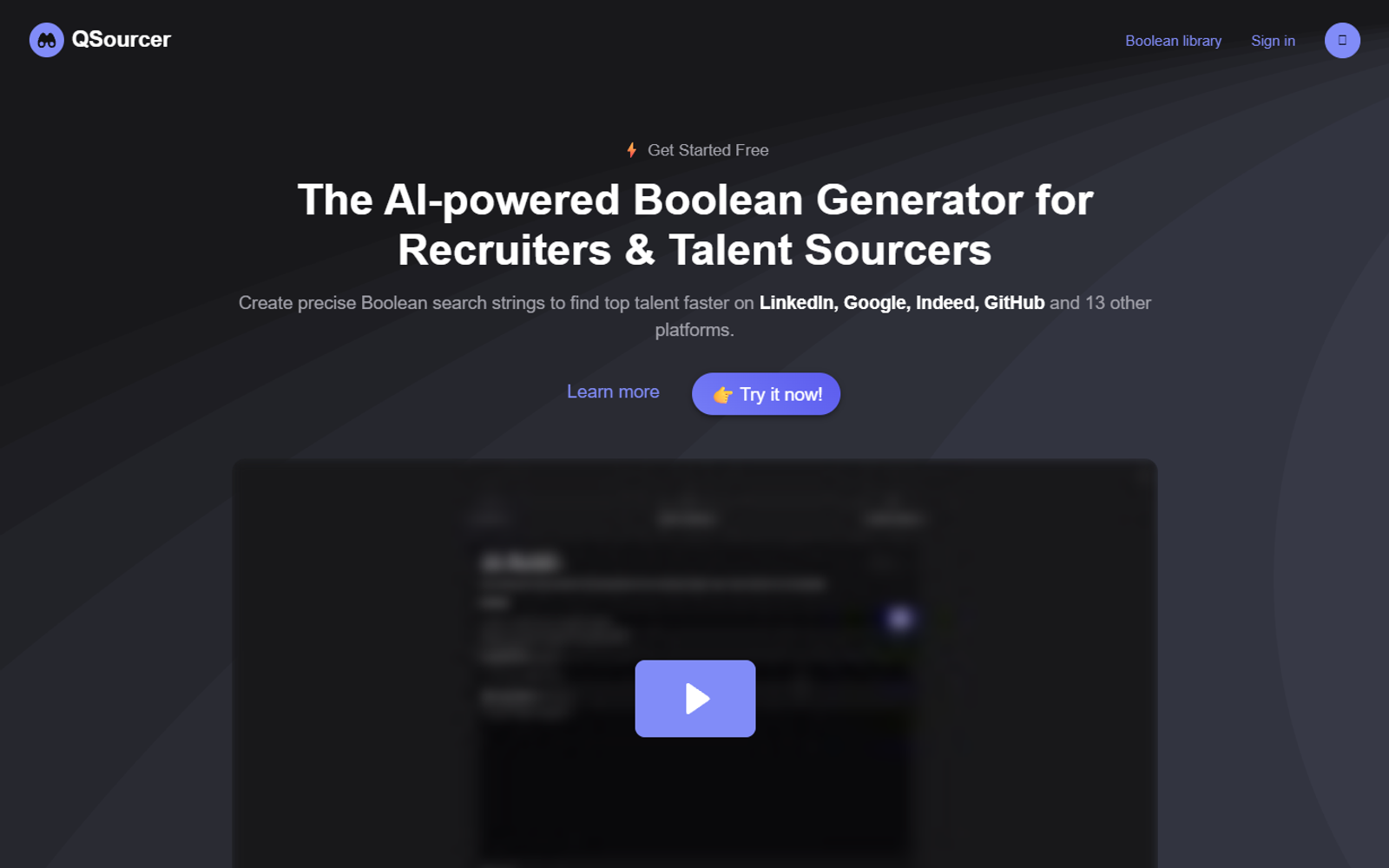 QSourcer — AI Boolean Generator — интерфейс нейросети QSourcer — AI Boolean Generator — интерфейс нейросети