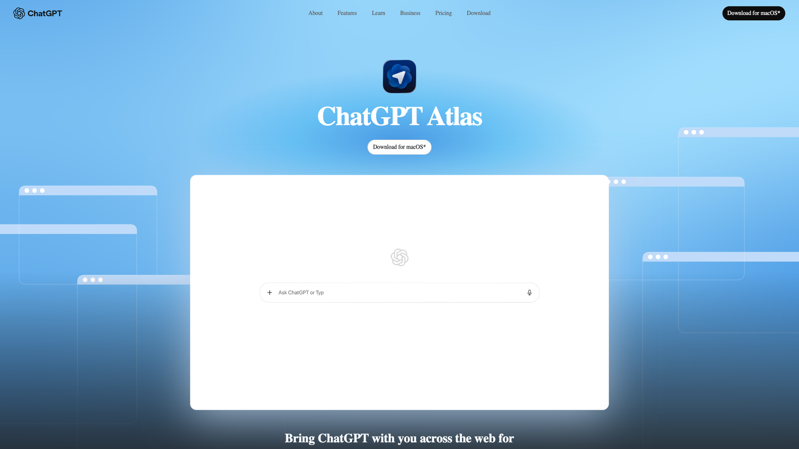 ChatGPT Atlas — интерфейс нейросети