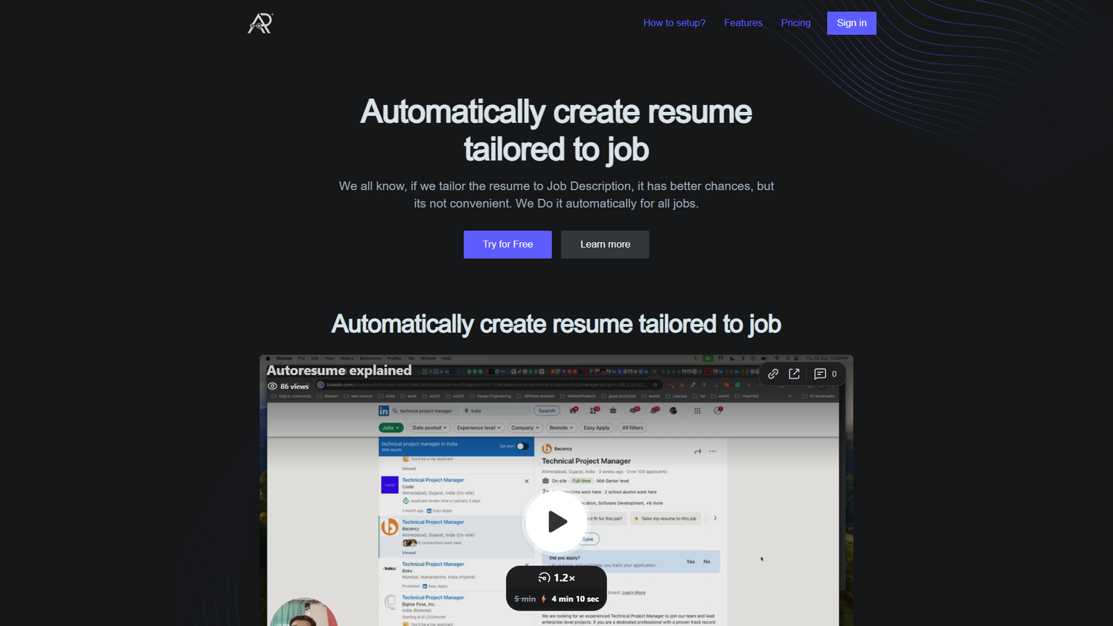 AutoResume — интерфейс нейросети AutoResume — интерфейс нейросети