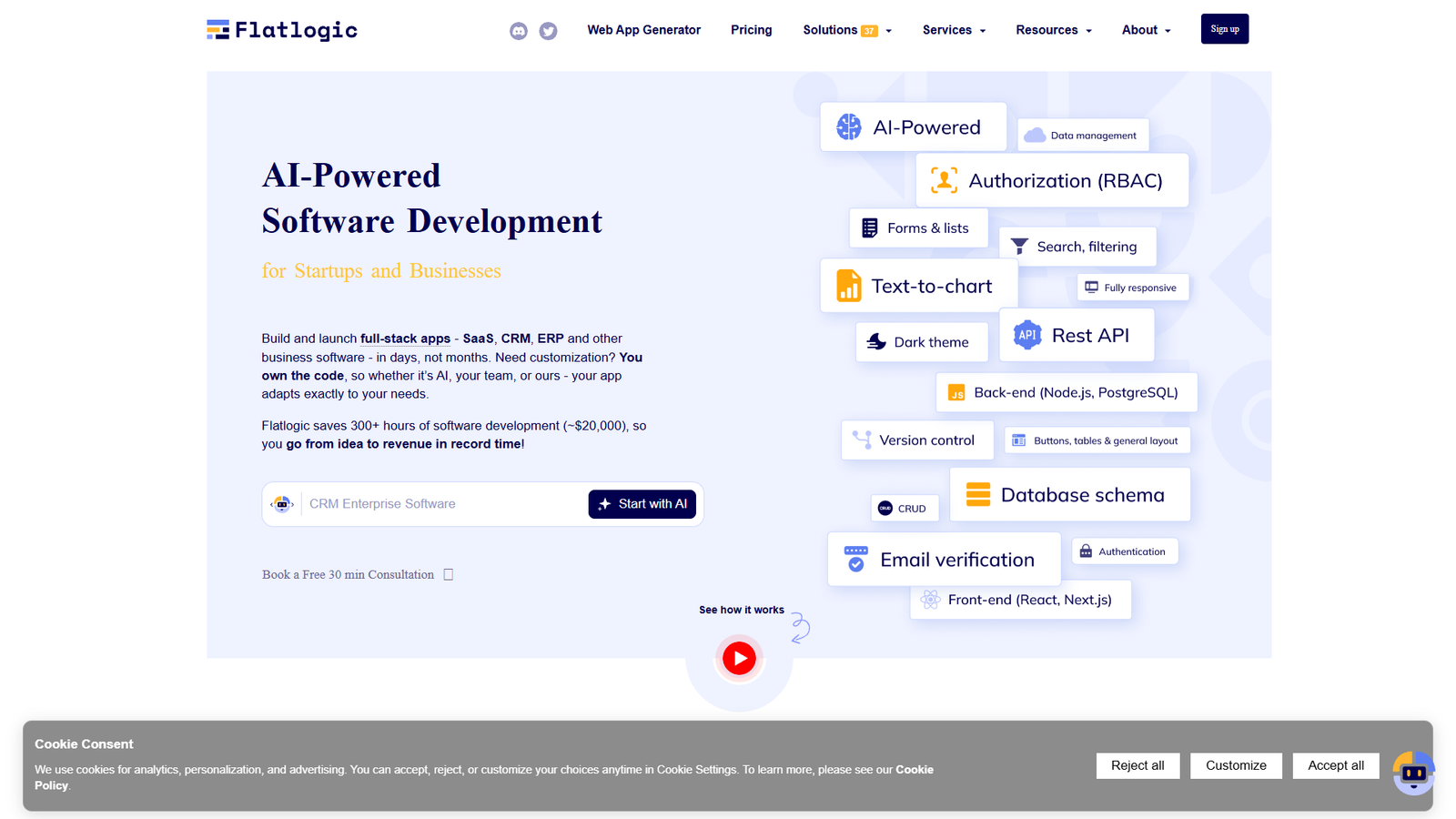 Flatlogic — интерфейс нейросети Flatlogic — интерфейс нейросети