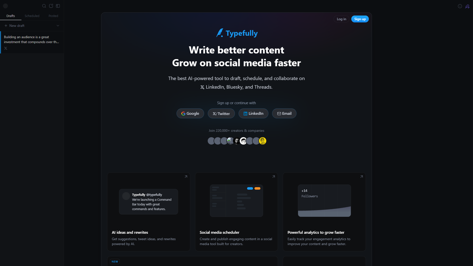Typefully — интерфейс нейросети Typefully — интерфейс нейросети