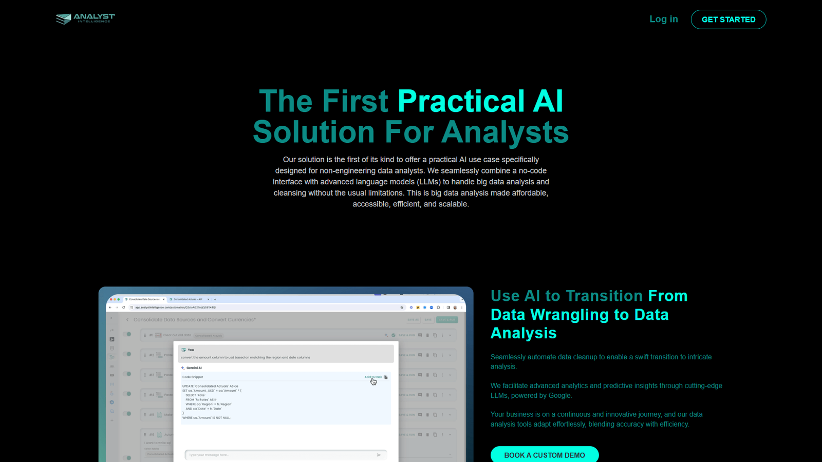 Analyst Intelligence — интерфейс нейросети Analyst Intelligence — интерфейс нейросети