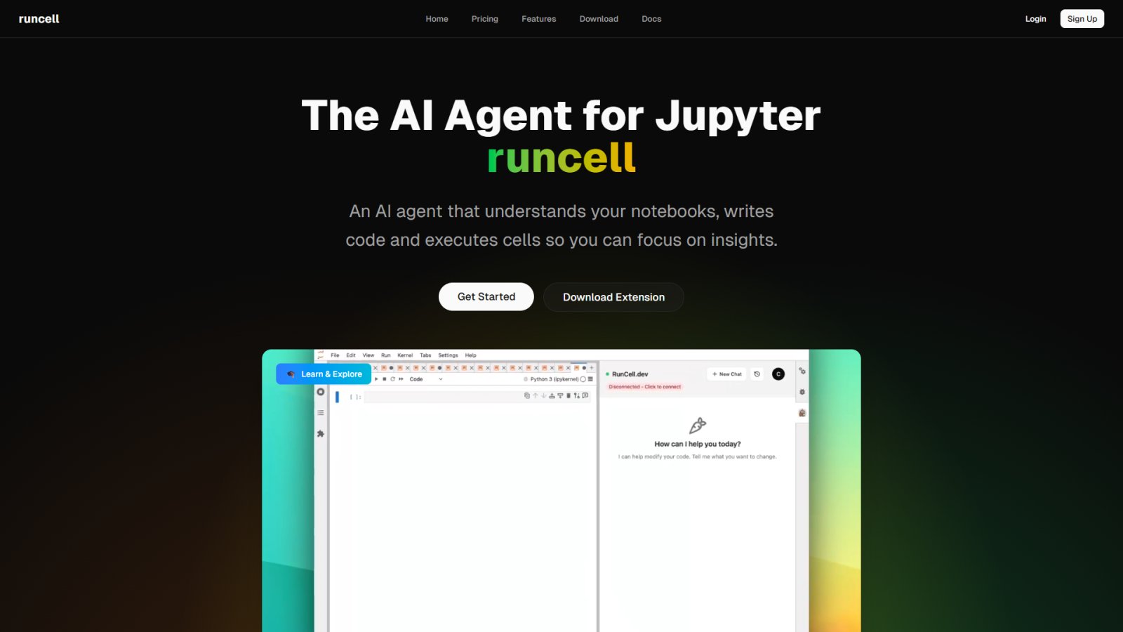 Runcell нейросеть Главная страница