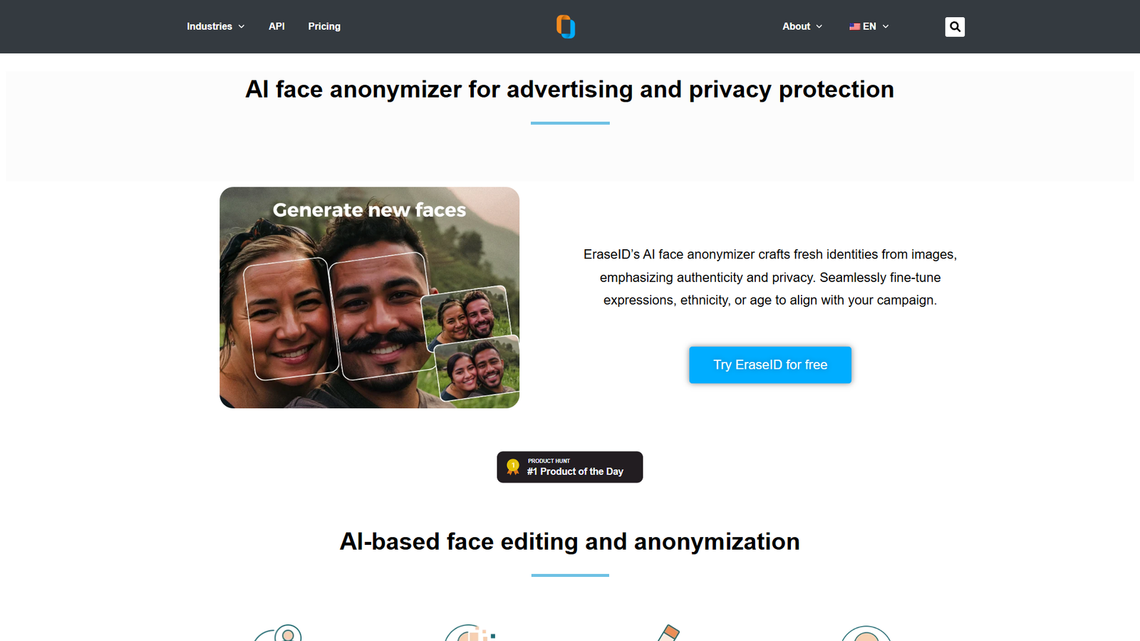 EraseID — AI face anonymizer — интерфейс нейросети EraseID — AI face anonymizer — интерфейс нейросети