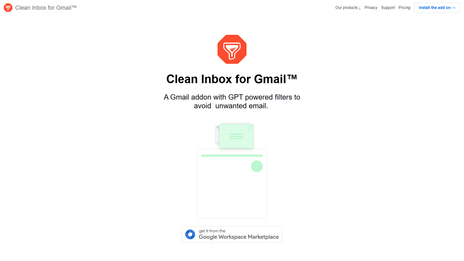 Clean Inbox for Gmail — интерфейс нейросети Clean Inbox for Gmail — интерфейс нейросети