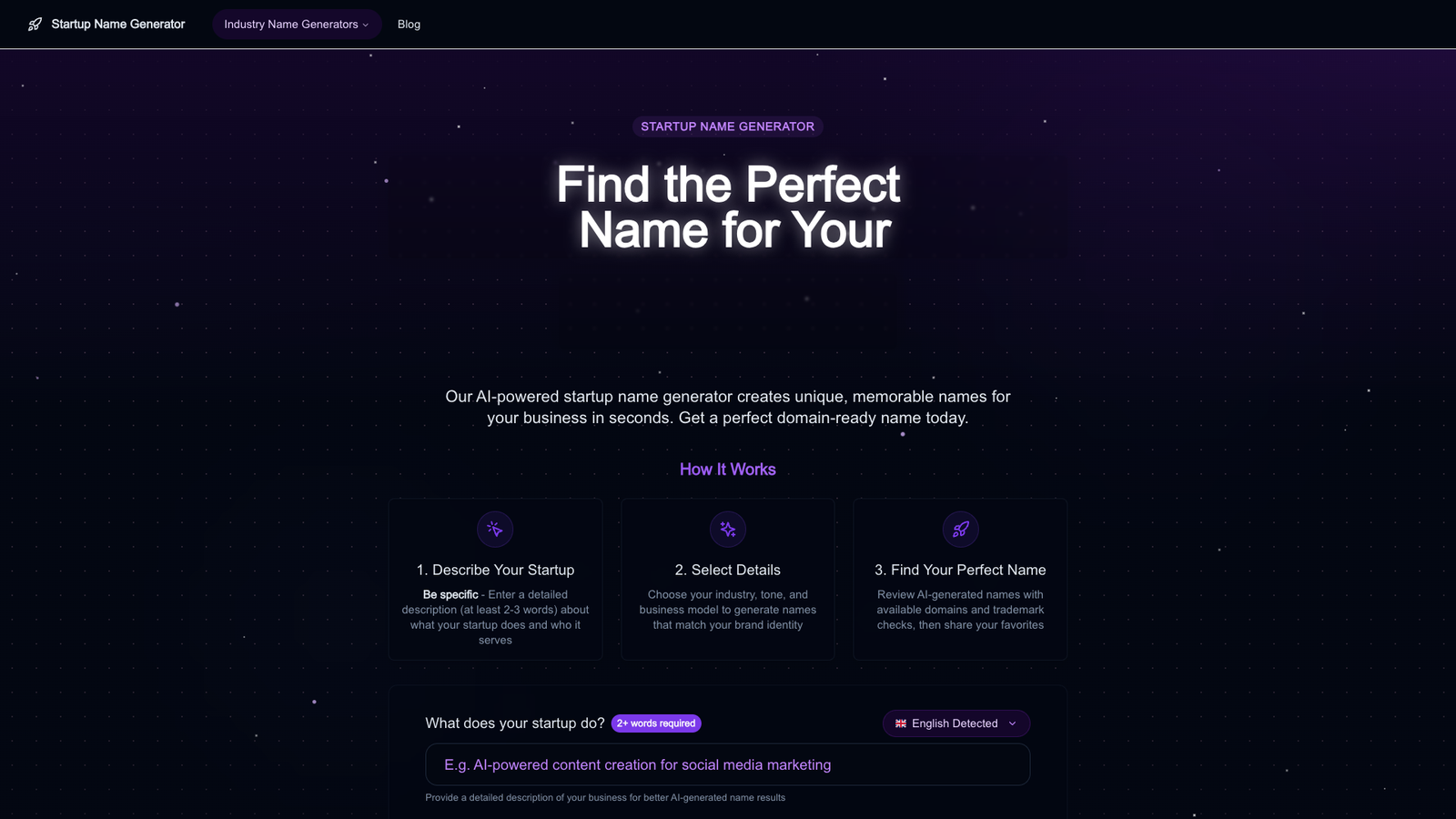 Startup Name Generator — интерфейс нейросети Startup Name Generator — интерфейс нейросети