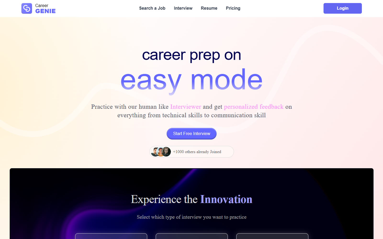 CareerGenie AI Interviewer — интерфейс нейросети CareerGenie AI Interviewer — интерфейс нейросети