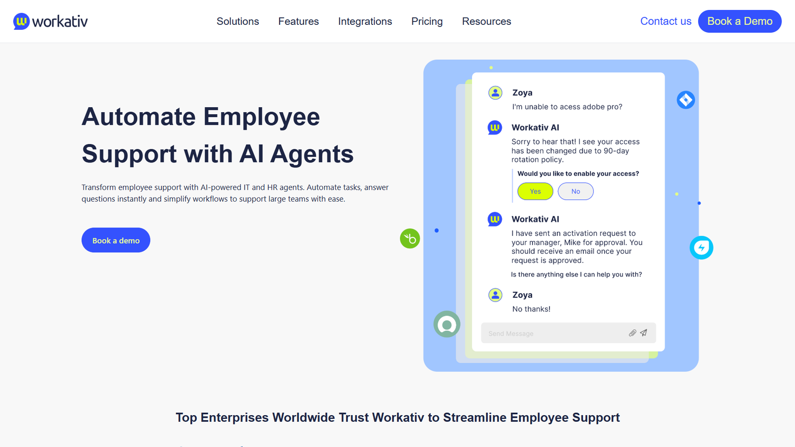 Workativ — интерфейс нейросети Workativ — интерфейс нейросети