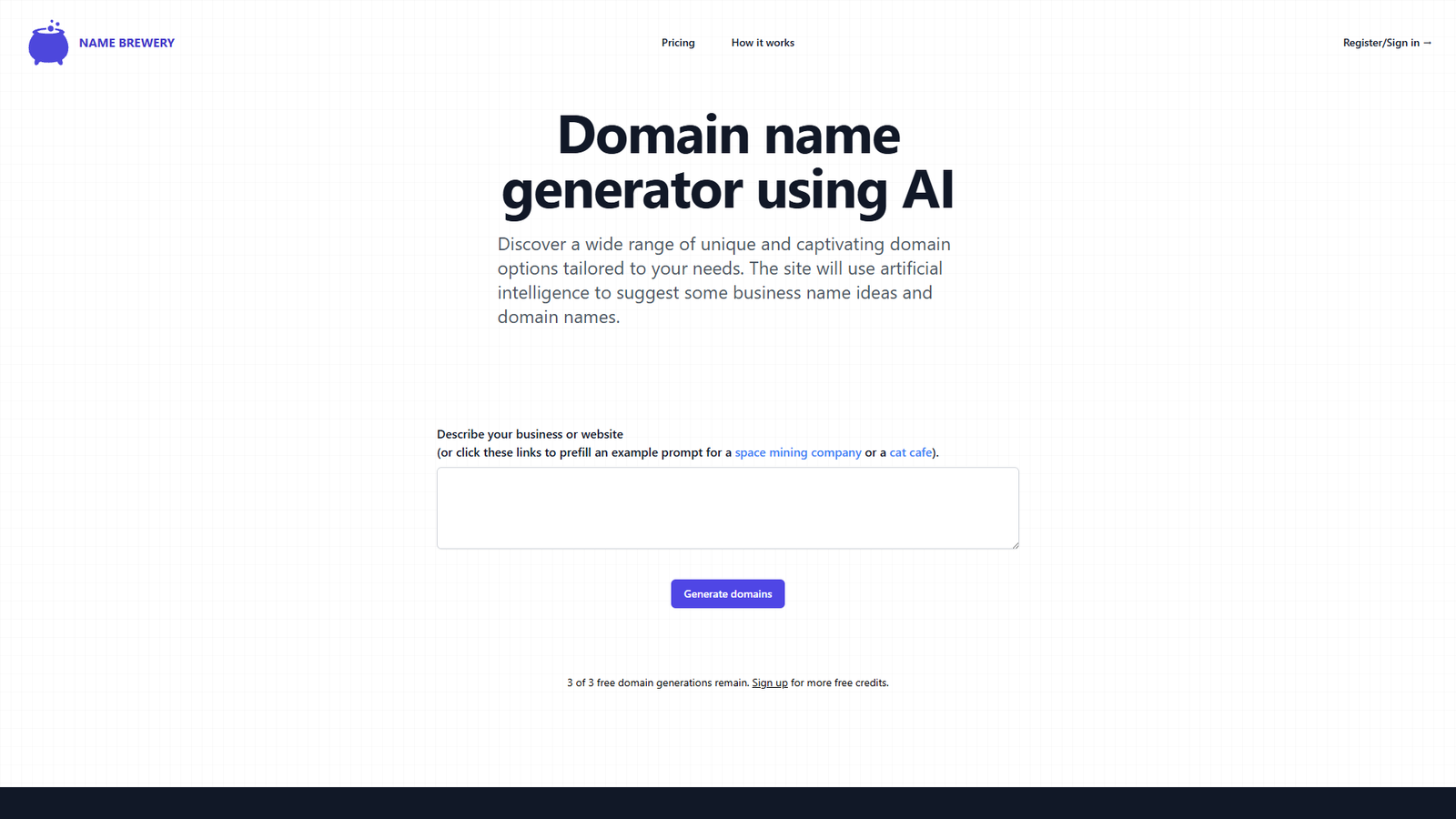 Name Brewery — интерфейс нейросети Name Brewery — интерфейс нейросети