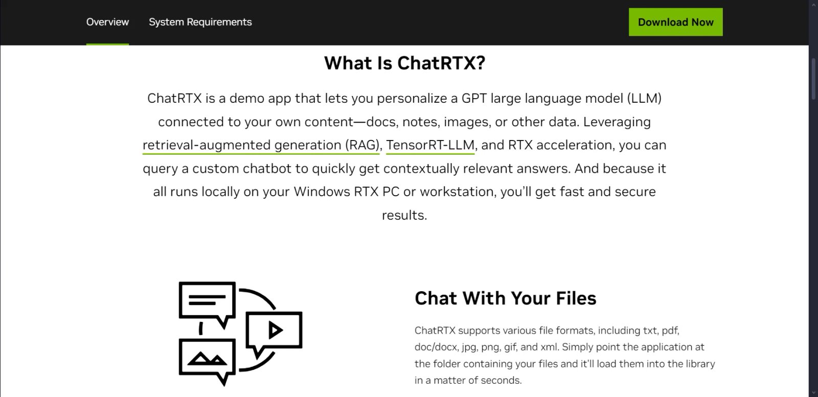 Chat with RTX About Chat with RTX About