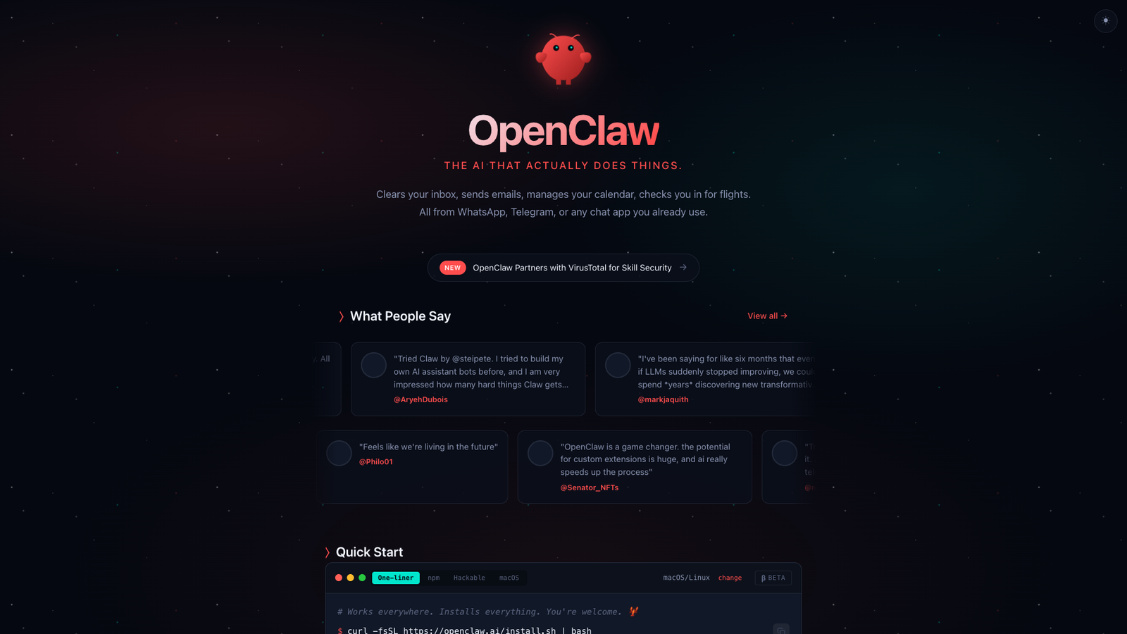 OpenClaw screenshot OpenClaw screenshot