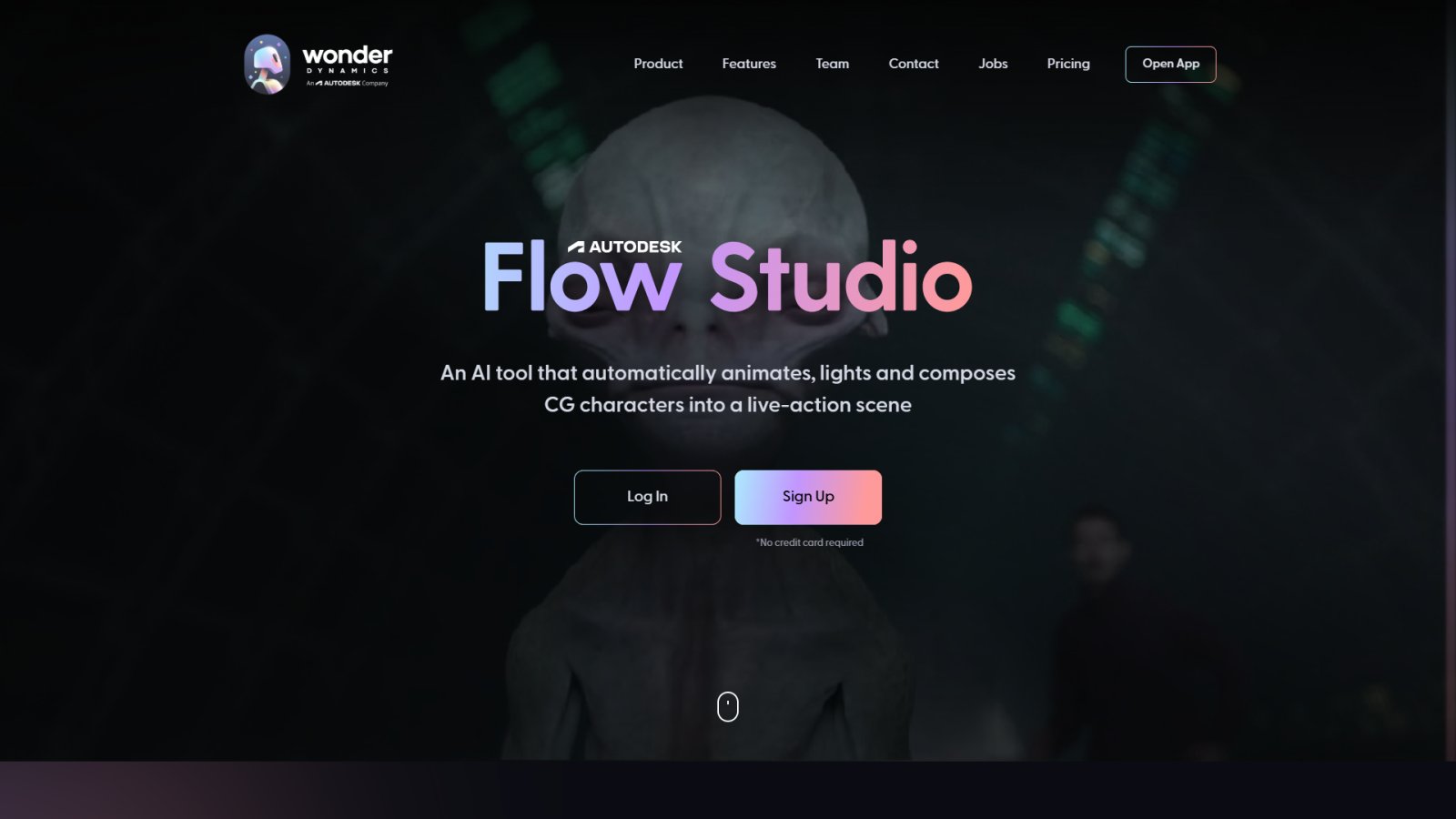 Wonder Studio нейросеть Главная страница