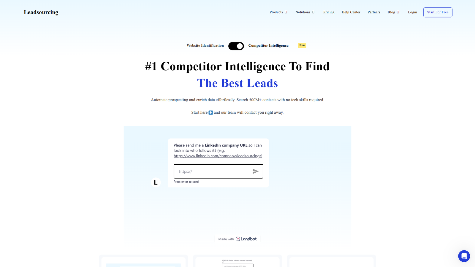 Leadsourcing — интерфейс нейросети Leadsourcing — интерфейс нейросети