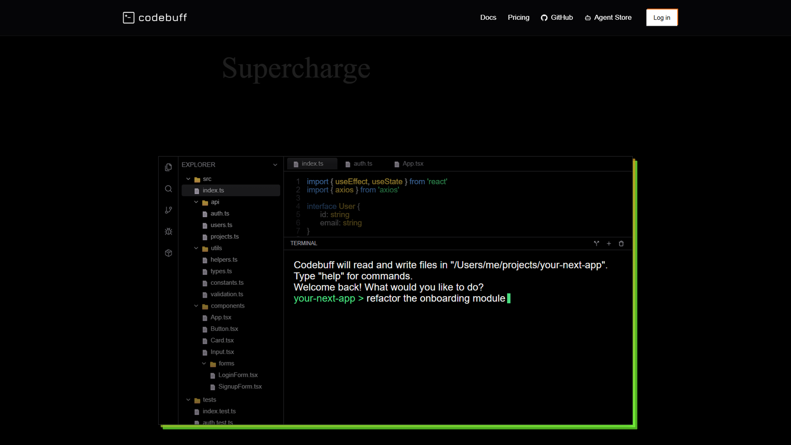 Codebuff — интерфейс нейросети Codebuff — интерфейс нейросети