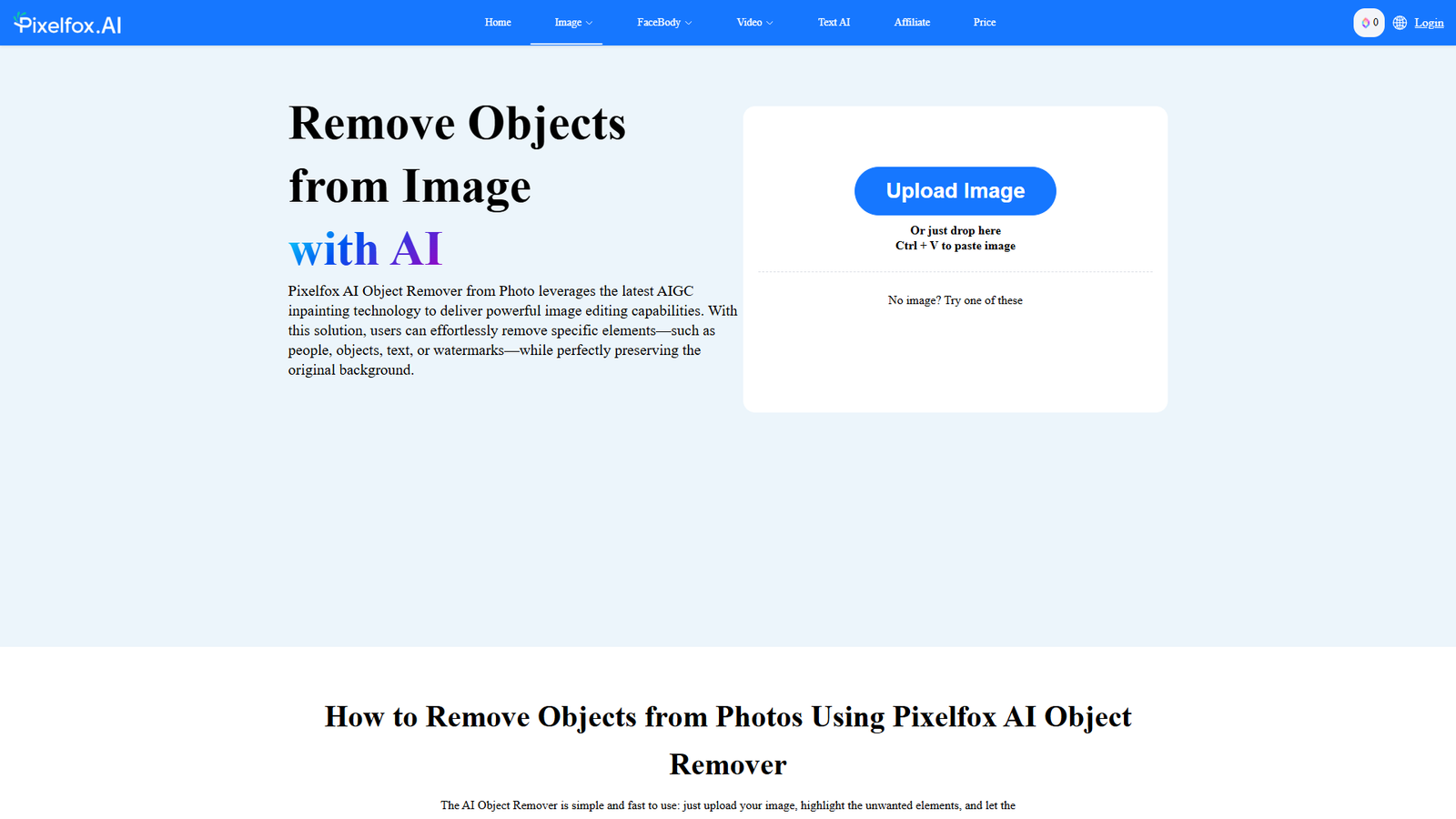 Pixelfox AI Object Remover — интерфейс нейросети Pixelfox AI Object Remover — интерфейс нейросети