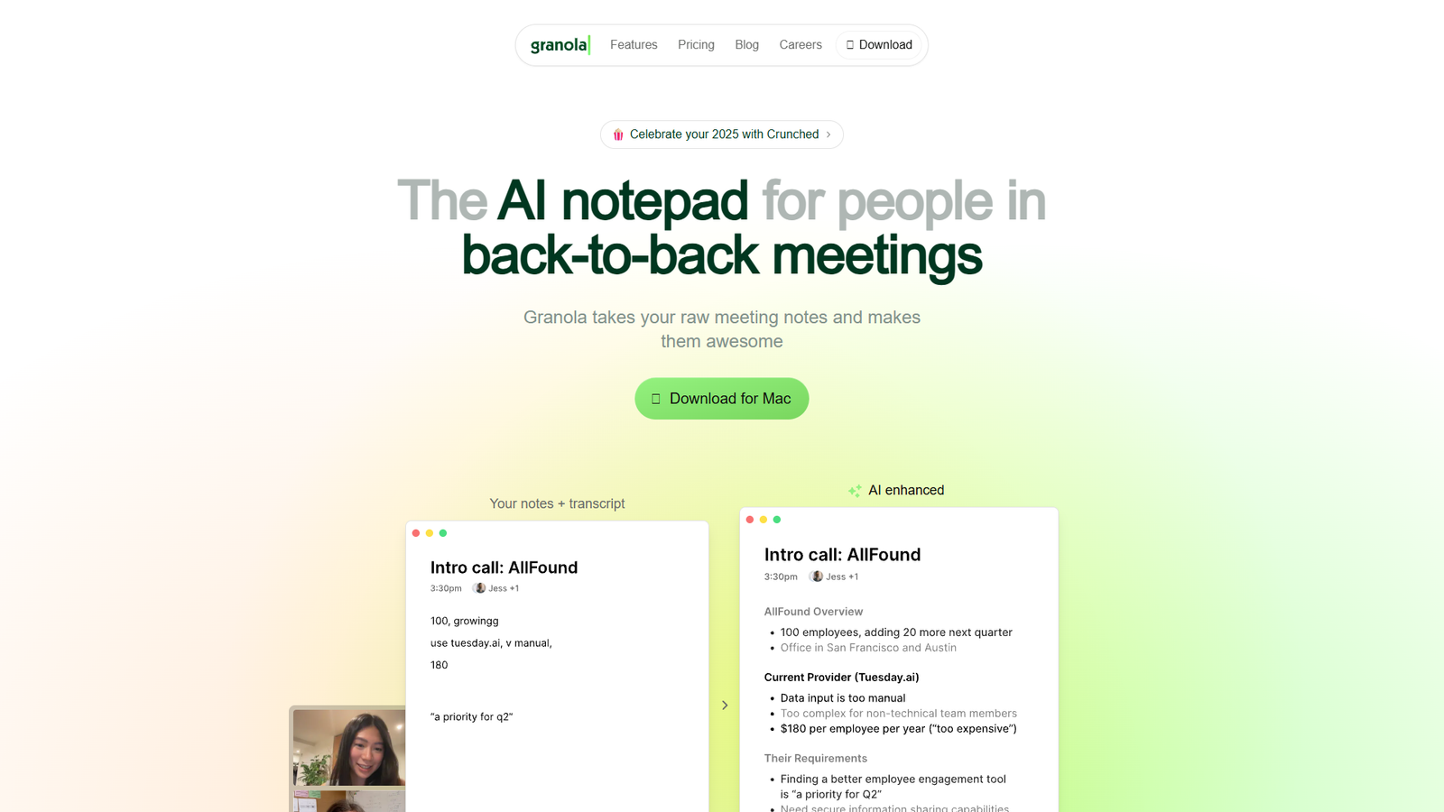 Granola — интерфейс нейросети Granola — интерфейс нейросети